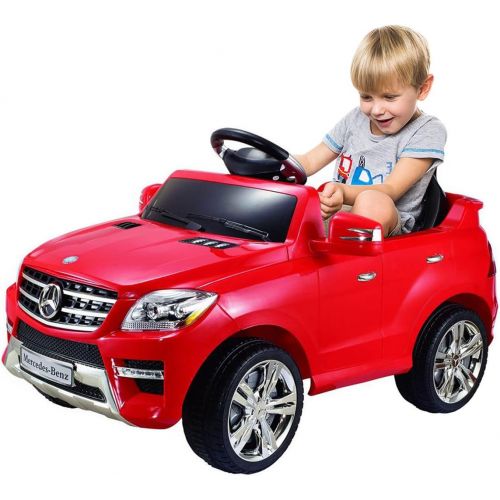  Costzon Ride On Car, Licensed Mercedes Benz ML350 6V Electric Kids Vehicle, 2WD Powered ManualParental Remote Control Modes Car with Lights, MP3, Music, Horn for Kids (Black)