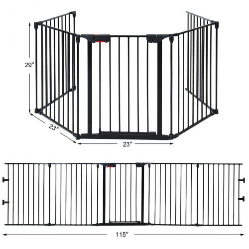  Costzon Fireplace Fence Baby Safety Fence Hearth Gate BBQ Metal Fire Gate Pet Dog Cat Christmas Tree Fence