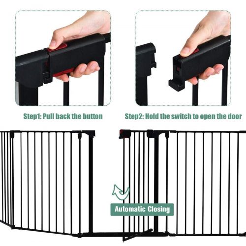  Costzon Fireplace Fence Baby Safety Fence Hearth Gate BBQ Metal Fire Gate Pet Dog Cat Christmas Tree Fence