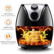 Costzon Electric Air Fryer, 3.2 Quart 1500W, Healthy Oil Free Cooking, Rapid Air Circulation System, Low-Fat, Dishwasher Safe, Detachable Basket Handle Deep Cooker (Black)