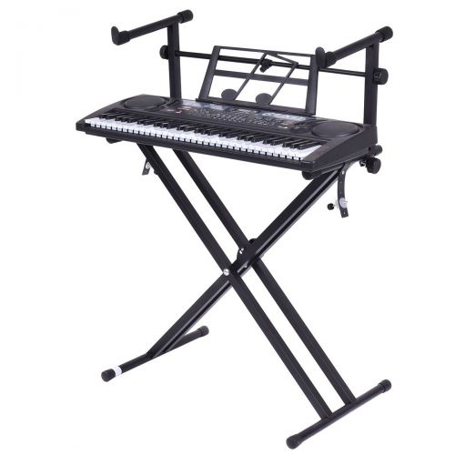  Costzon Keyboard Stand, Double-Braced X Style, Adjustable Piano Keyboard Stand with Locking Straps