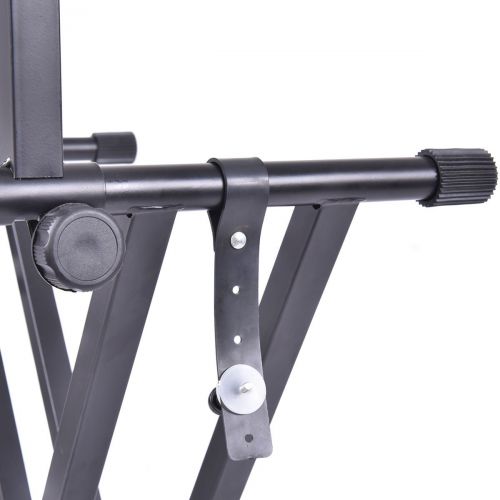  Costzon Keyboard Stand, Double-Braced X Style, Adjustable Piano Keyboard Stand with Locking Straps