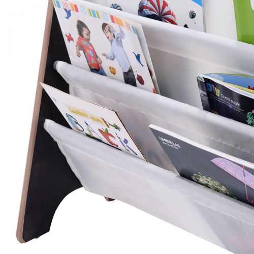  Costzon Kids Sling Bookshelf Book Magazine Storage Rack Children Bookcase Display Holder (Coffee)