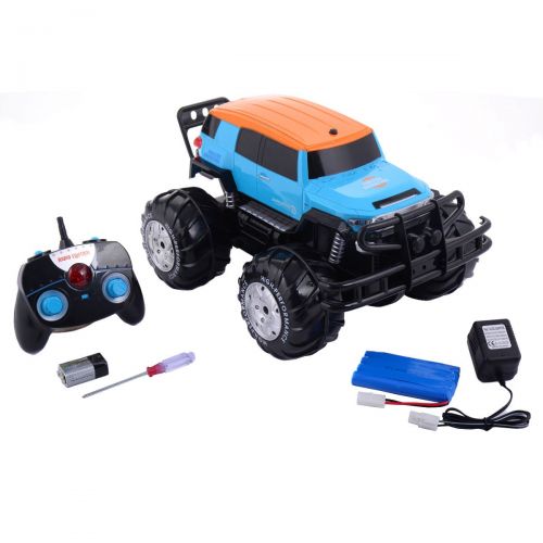  Costzon RC Car, 8CH Remote Control Amphibious Truck Off-Road Vehicle, Drive at Land & Water, Blue
