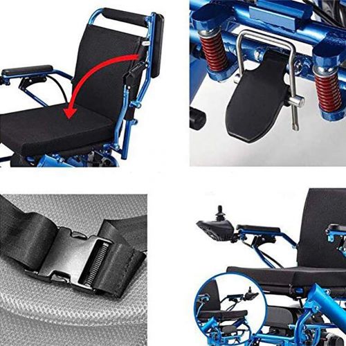  Costzon LJ&XJ Foldable Portable Electric Wheelchair Footrest, Padded Cushion Seat Comfort Lightweight Easy Operate Transport Wheelchair