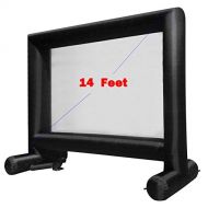 Cosway Inflatable Movie Screen Outdoor Projector Screen Portable Airblown for Backyard Theater, 14ft Diagonal (Black)