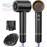 Hair Dryer - 150000 RPM High-Speed Brushless Motor Negative Ionic Blow Dryer for Fast Drying, Low Noise Thermo-Control Hair Dryer with Diffusers and Nozzle, Perfect for Gifts