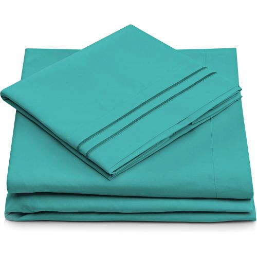  [아마존 핫딜]  [아마존핫딜]Cosy House Collection Twin Size Bed Sheets - Turquoise Bedding Set - Deep Pocket - Extra Soft Luxury Hotel Sheets - Hypoallergenic - Cool & Breathable - Wrinkle, Stain, Fade Resist