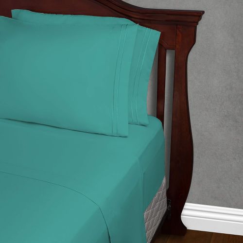  [아마존 핫딜]  [아마존핫딜]Cosy House Collection Twin Size Bed Sheets - Turquoise Bedding Set - Deep Pocket - Extra Soft Luxury Hotel Sheets - Hypoallergenic - Cool & Breathable - Wrinkle, Stain, Fade Resist