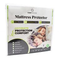 Cosy House Collection Cal King Luxury Bamboo Hypoallergenic Waterproof Mattress Protector - Breathable Noiseless Fitted Bed Cover Stays Cool - Protection Against Stains, Fluids, Dust Mites, Allergens, B