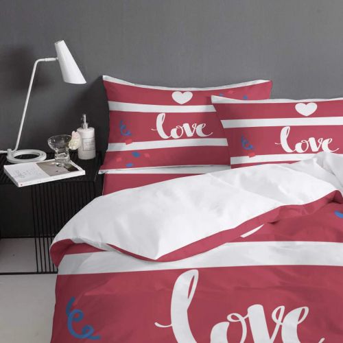  CosyBright 4 Piece Bedding Sets - Red Skirt Girl On Worn-Out Wooden Board Bedroom Decorative 1 Flat Sheet 1 Duvet Cover and 2 Pillow Cases - Full Size