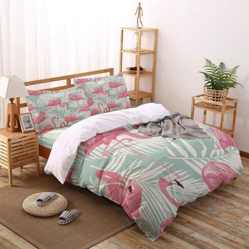  CosyBright 4 Piece Bedding Sets - Red Skirt Girl On Worn-Out Wooden Board Bedroom Decorative 1 Flat Sheet 1 Duvet Cover and 2 Pillow Cases - Full Size