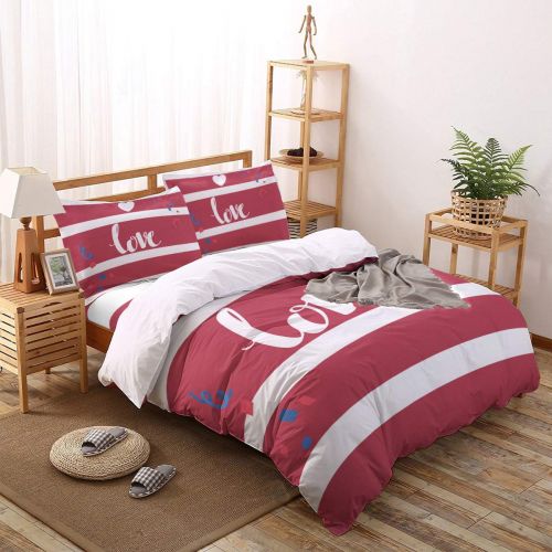  CosyBright 4 Piece Bedding Sets - Red Skirt Girl On Worn-Out Wooden Board Bedroom Decorative 1 Flat Sheet 1 Duvet Cover and 2 Pillow Cases - Full Size