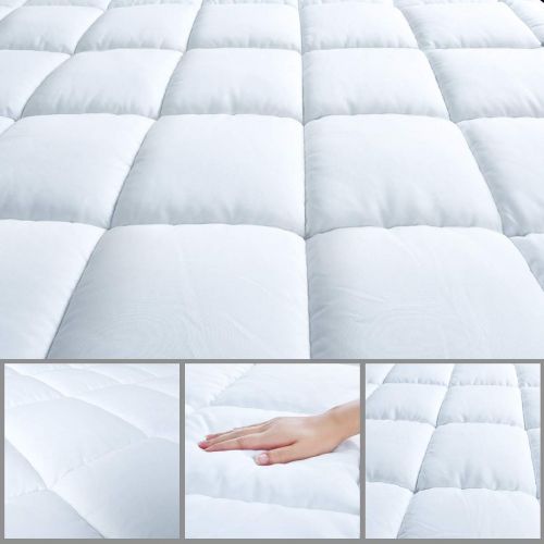  Cosylifee Queen Mattress Pad Cover Cooling Mattress Topper Cotton Top Pillow Top with Snow Down Alternative Fill-8-21”Deep Pocket