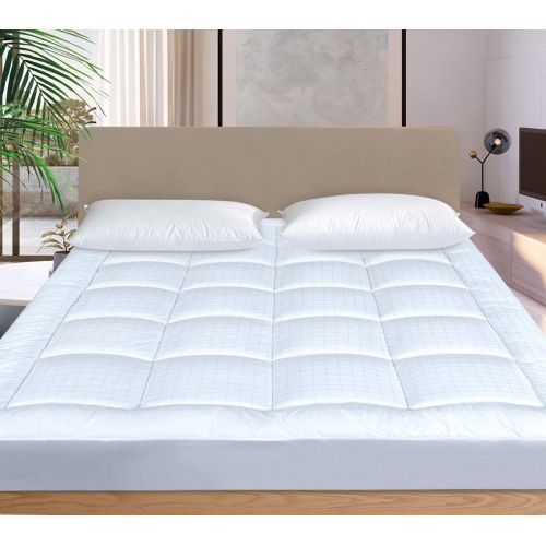  Cosylifee Full Mattress Pad Cover Cooling Mattress Topper Cotton Top Pillow Top with Snow Down Alternative Fill-8-21”Deep Pocket