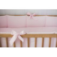 /CotandCot Pink girl nursery crib bumpers  baby bedding  crib guard  pink crib bumper - literie bebe