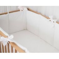 CotandCot White baby nursery crib bumpers  baby bedding  crib guard  white crib bumper - literie bebe