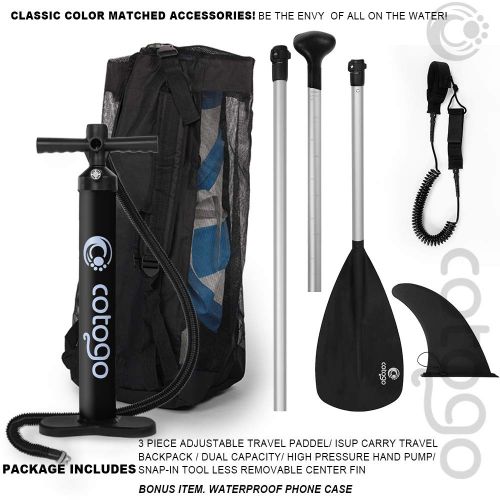  Cotogo Dickes Stand Up Paddle SUP Board Set fuer Sport Rudern max. 12.5KG, Aufblasbare Boards Tas