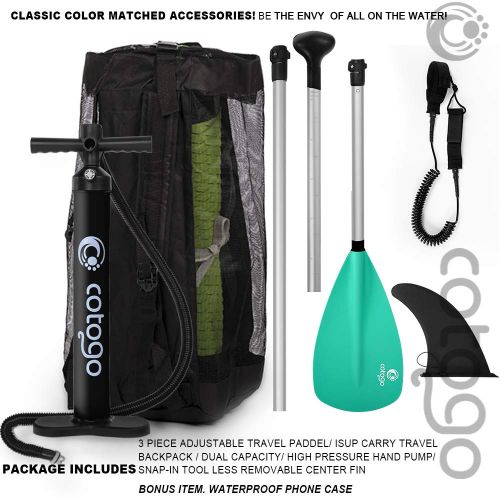  Cotogo Dickes Stand Up Paddle SUP Board Set fuer Sport Rudern max. 12.5KG, Aufblasbare Boards Tas