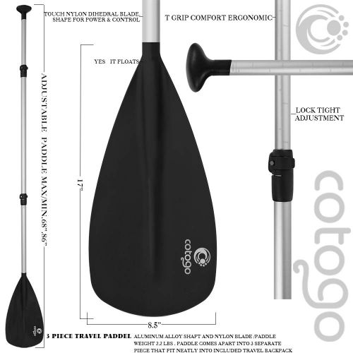  Cotogo Dickes Stand Up Paddle SUP Board Set fuer Sport Rudern max. 12.5KG, Aufblasbare Boards Tas