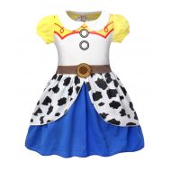 Cotrio Little Girls Jessie Dress Up Outfit Halloween Costume Party Dresses Short/Long Sleeve