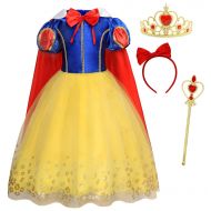 Cotrio Little Girls Snow White Princess Costume Dress Up Toddler Birthday Party Fancy Dresses