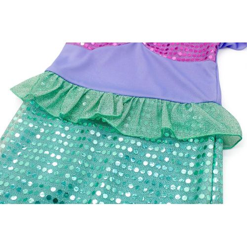  Cotrio Girls Little Mermaid Ariel Costume Toddlers Princess Dress Up Birthday Party Dresses