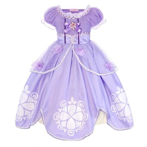  Cotrio Sofia Belle Cinderella Rapunzel Aurora Princess Dress Up Costumes Accessories Set