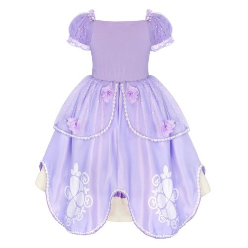  Cotrio Sofia Belle Cinderella Rapunzel Aurora Princess Dress Up Costumes Accessories Set