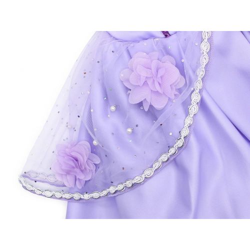  Cotrio Sofia Belle Cinderella Rapunzel Aurora Princess Dress Up Costumes Accessories Set