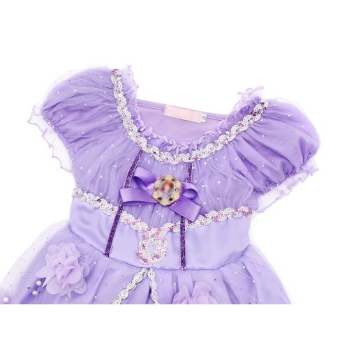  Cotrio Sofia Belle Cinderella Rapunzel Aurora Princess Dress Up Costumes Accessories Set