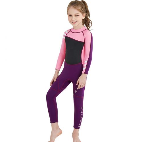  Cotrio Kids Long Sleeve Wetsuit Swimwear One Piece UV Protection Diving Suits Swimsuit UPF 50+