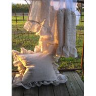Cottageandcabin Washed Oatmeal Lightweight Linen Crib Skirt and 20 Ruffled Pillow Sham-Bumperless Crib Bedding