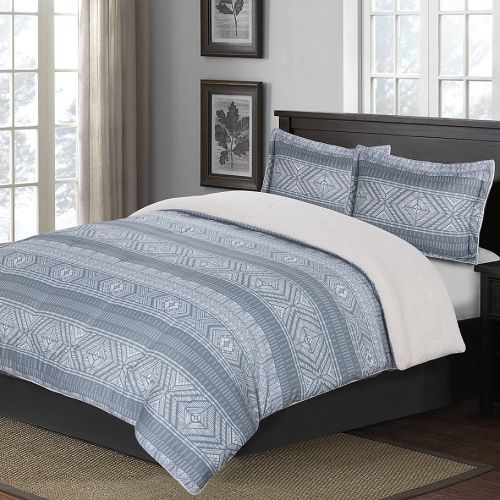  Cotton Twill Print Comforter Set in Blue