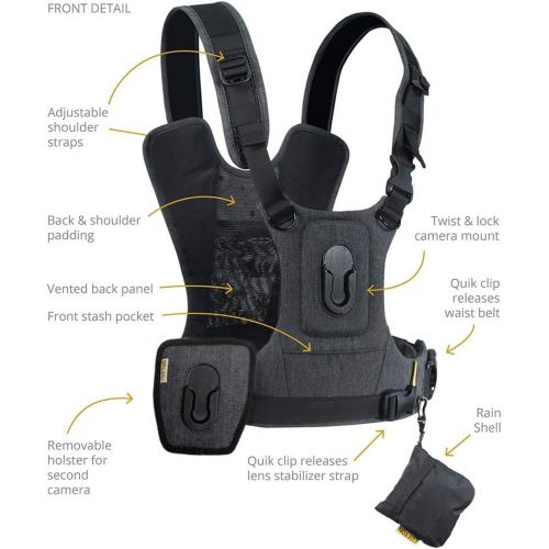  Cotton Carrier G3 Dual Camera Harness for 2 Cameras Gray