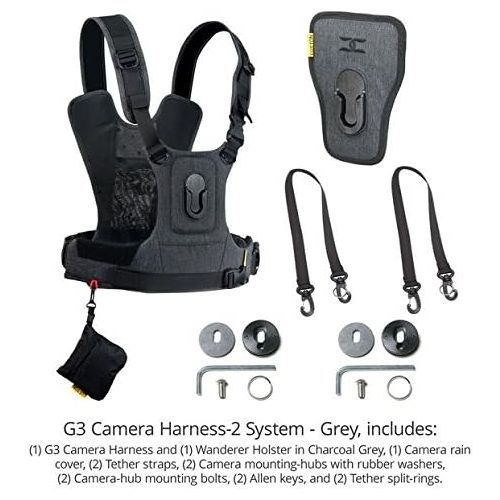  Cotton Carrier G3 Dual Camera Harness for 2 Cameras Gray