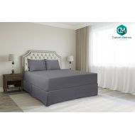 Cotton Metrics Linen Present 800TC Hotel Quality 100% Egyptian Cotton Bed Skirt 18 Drop Length King Size Dark Grey Solid