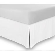 Cotton King White Bed Skirt 700 Tc Solid Queen Size with 9 Drop Length 100% Egyptian Cotton- Sold by Cottonking