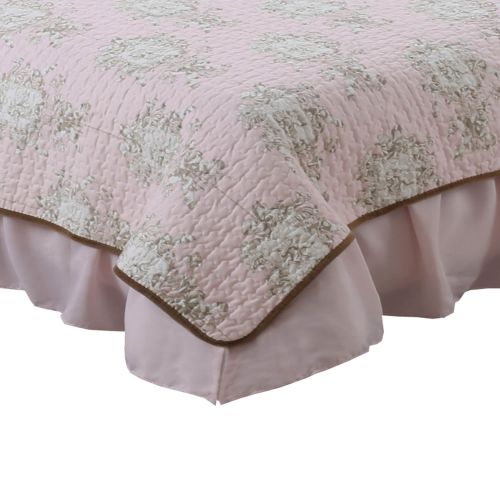  Cotton Tale Lollipops Pink Floral Reversible 3 PC Queen Quilt Bedding