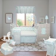 Cotton Tale Designs Sweet & Simple Aqua Blue 8 Piece Nursery Crib Bedding Set - 100%...