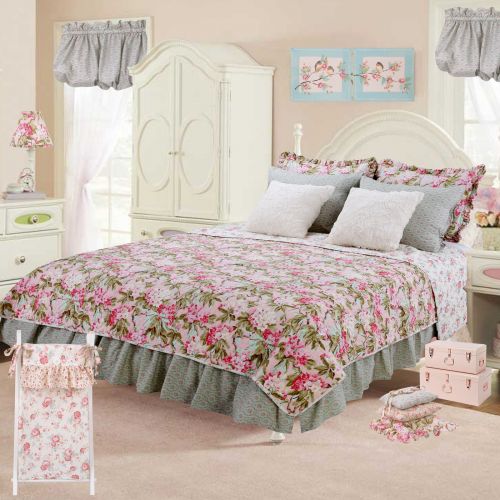  Cotton Tale Designs Tea Party Floral Reversible FullQueen 3 Pc Bedding Set