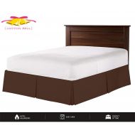 CottonBell Bed Skirt Twin Extra-Long Size (39 X 80) 16 Inch 800 Series Egyptian Natural Cotton 3PC Bed Skirt with Platform, Wrinkle and Fade Resistant - Avilable Solid Brown