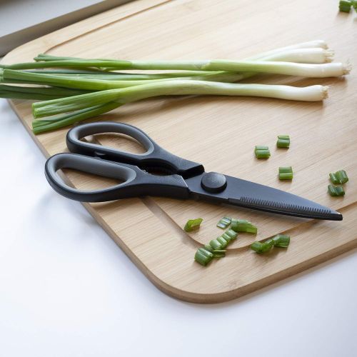  [아마존베스트]Country Kitchen Set of 2 Kitchen Scissors, Stainless Steel Kitchen Shears, Cooking Scissors for Cutting Meat, Chicken, Herbs and Produce with Blade Cover and Soft Grip Handles - Bl