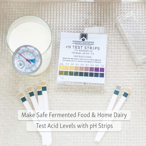  Country Trading Co. Cheese Makers Foundation Gift Pack - Organic Cheese Cloth - Dairy Thermometer - pH Test Strips