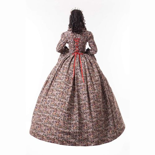  CountryWomen Victorian Renaissance Antique Floral Dress Princess Ball Gown Reenactment Theater Clothing