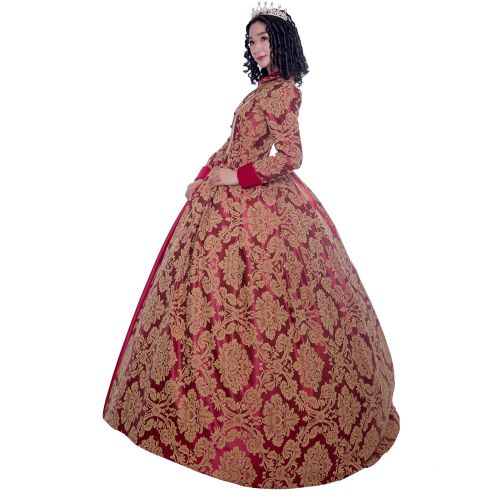  CountryWomen Renaissance Queen Elizabeth I/Tudor Gothic Jacquard Fantasy Dress Game of Thrones Gown Halloween Costumes