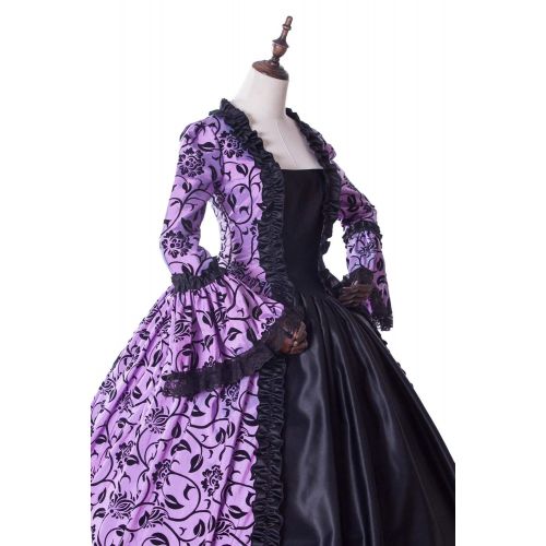  CountryWomen Medieval Renaissance Fairytale Vampire Brocade Dress Masquerade Gown Theater Cosplay Halloween Costume