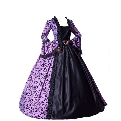  CountryWomen Medieval Renaissance Fairytale Vampire Brocade Dress Masquerade Gown Theater Cosplay Halloween Costume