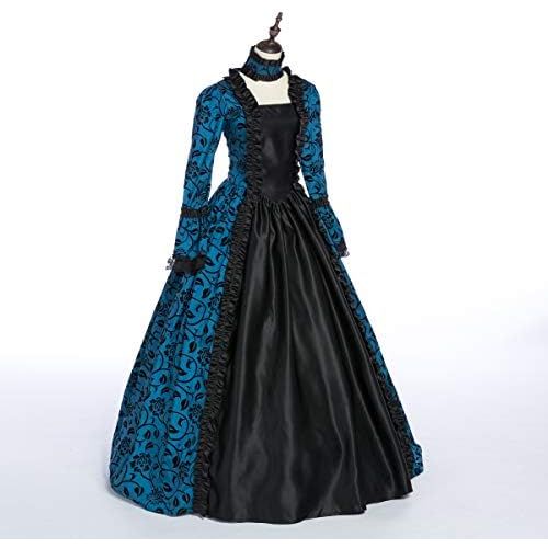  할로윈 용품CountryWomen 18th Century Womens Rococo Ball Gown Printing Long Gothic Victorian Dress Masquerade Theme Dresses