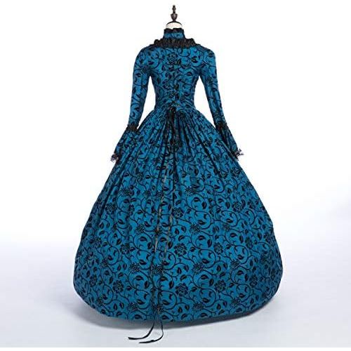  할로윈 용품CountryWomen 18th Century Womens Rococo Ball Gown Printing Long Gothic Victorian Dress Masquerade Theme Dresses